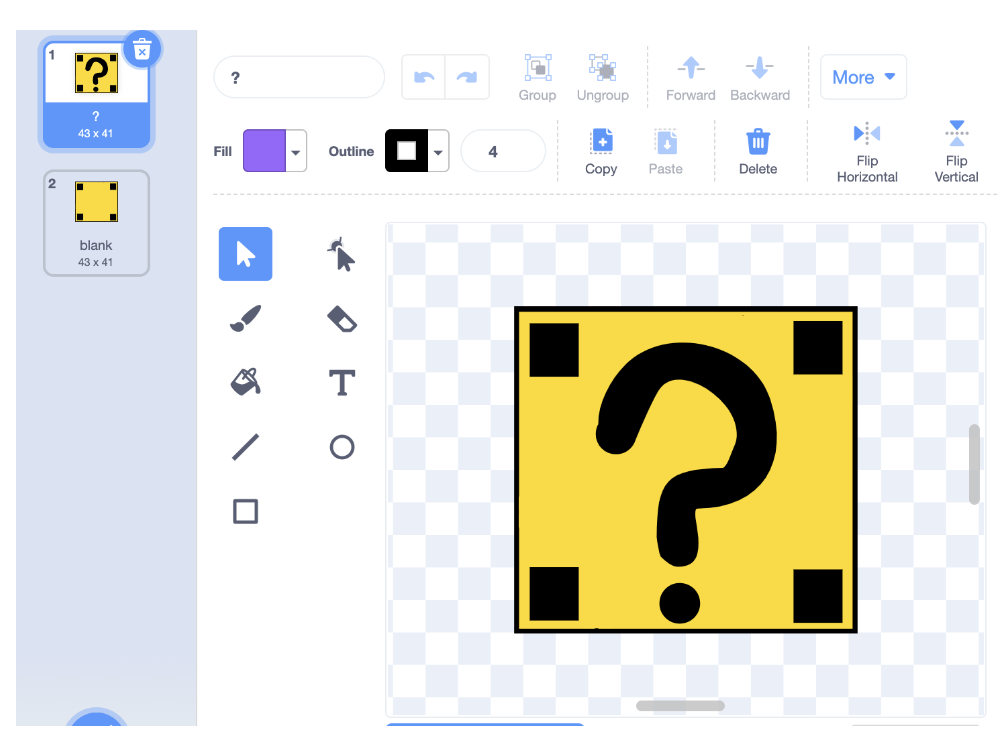 Tạo ? Block trong game Scratch Mario